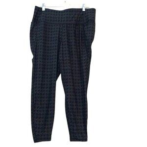 Livi Plus Size 18/20 Black & Gray Houndstooth Print Stretch Leggings